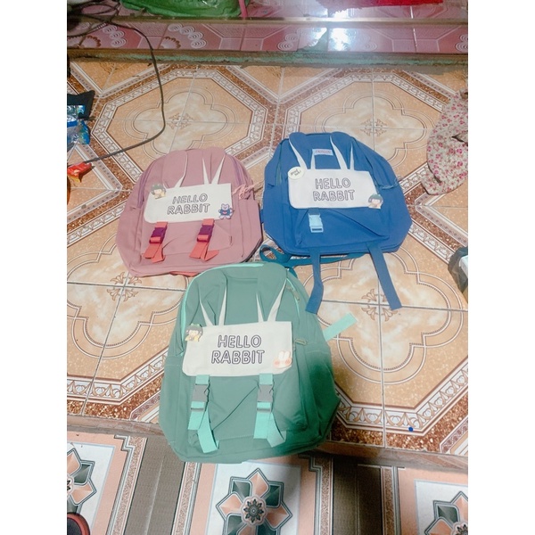 Balo Thỏ Rabit + tặng kèm stick cài cute