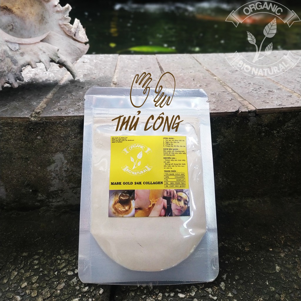 [botmatdaklak] Bột đắp mặt nạ Mask Gold 24k Collagen HANDMADE - Bột Thiên Nhiên