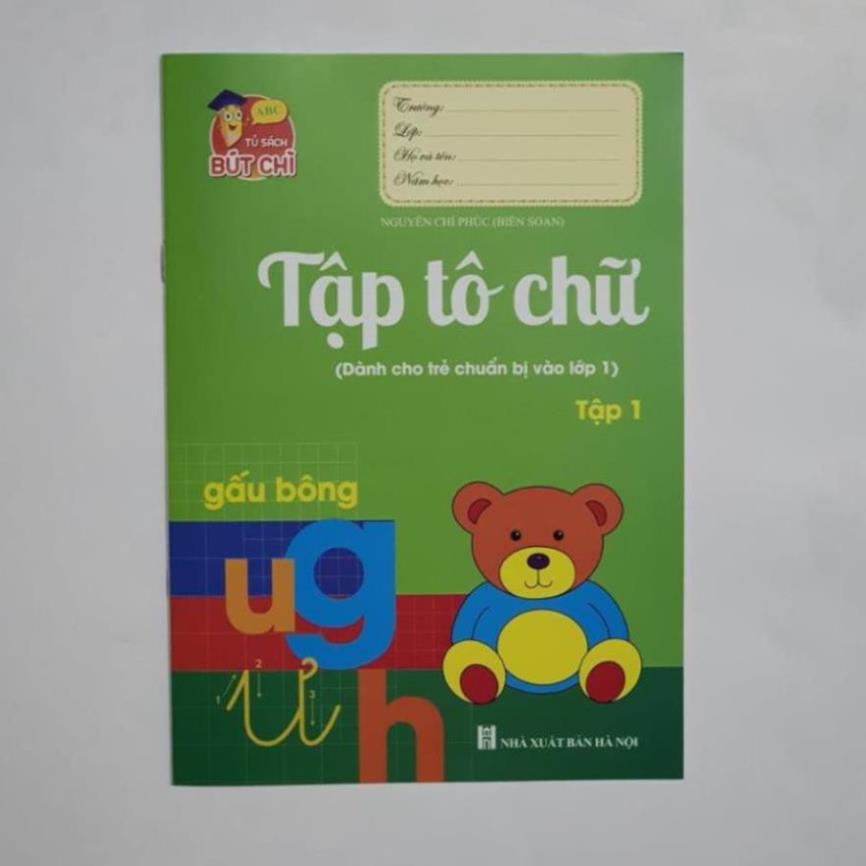 Set 10 Tập Tô Chữ Và Số Học - Tặng 2 Bút Chì Cho Bé.