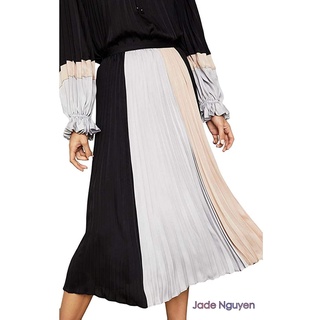 Chân váy xếp ly dài 3 màu, chân váy midi xếp ly rẻ quạt - size s - jn17