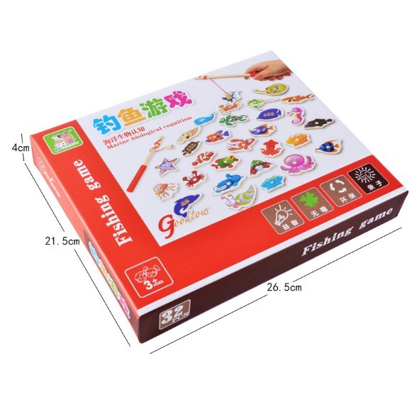 Đồ chơi câu cá gỗ nam châm 32 chi tiết