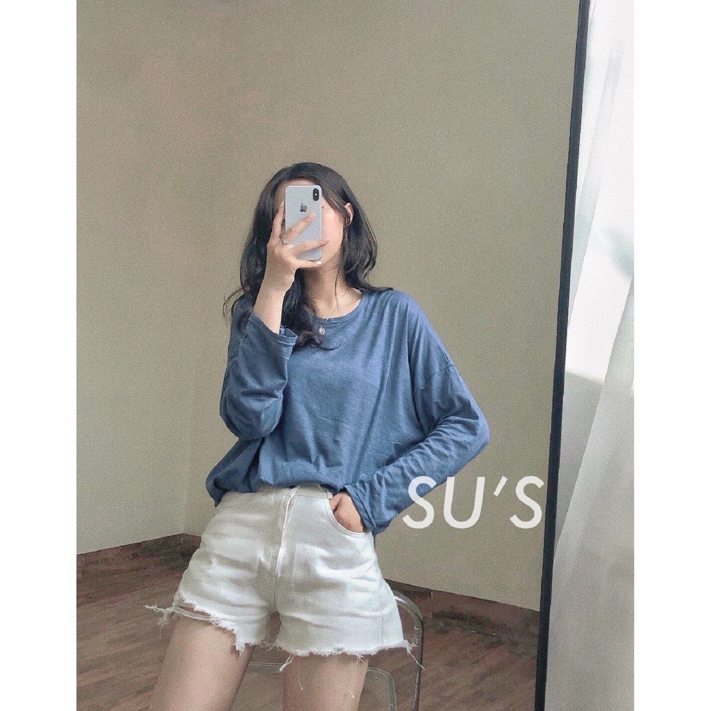 [Hàng sẵn] Áo thun trơn cổ tròn tay suông cotton xước 2MONDAY
