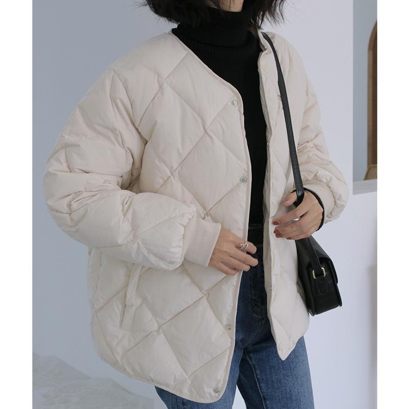 Áo khoác cotton mỏng dáng rộng thiết kế cá tính phong cách Hàn Quốc thời trang thu đông cho nữ