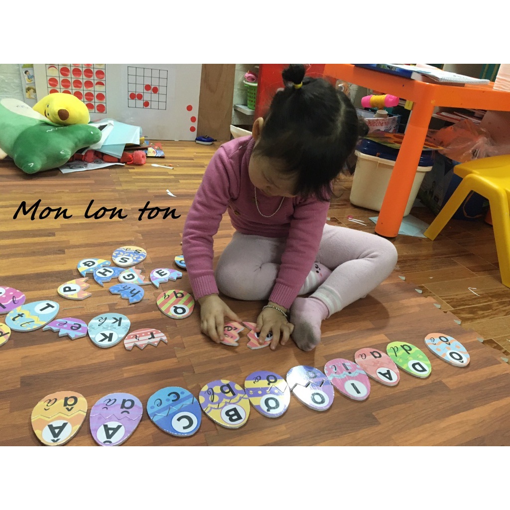 Bộ ghép trứng cùng bé làm quen chữ cái và số