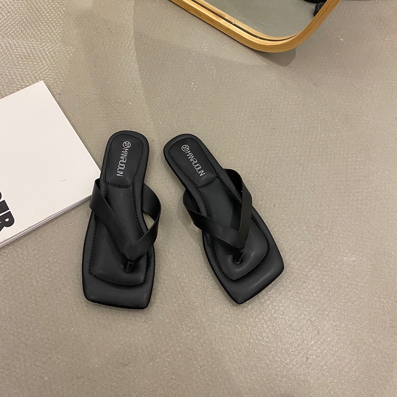 Dép xỏ ngón IELGY mũi vuông phong cách Hàn Quốc thời trang cho nữ