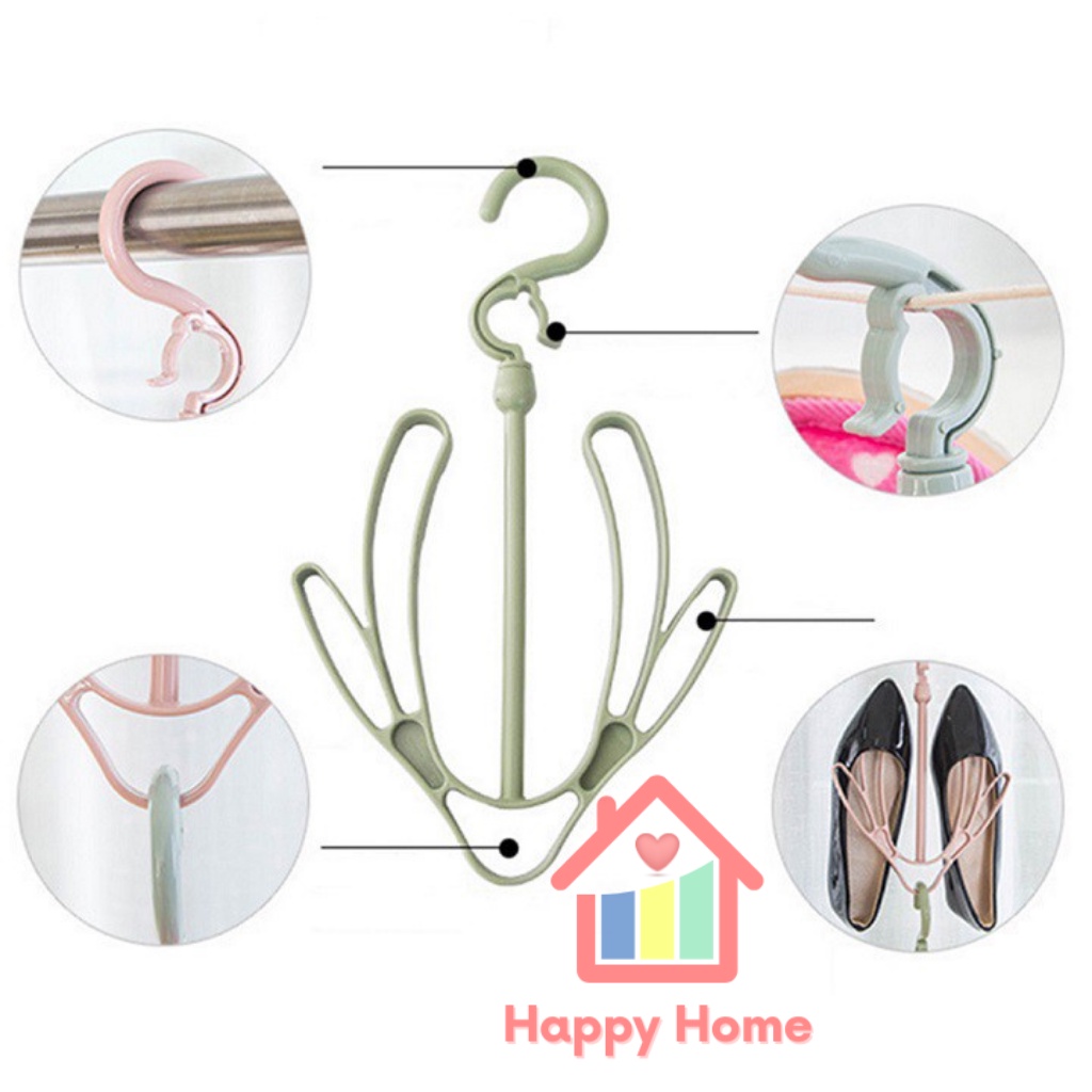 Khung móc treo phơi giày thông minh đa năng kiểu xoay 360 độ tiện dụng Happy Home