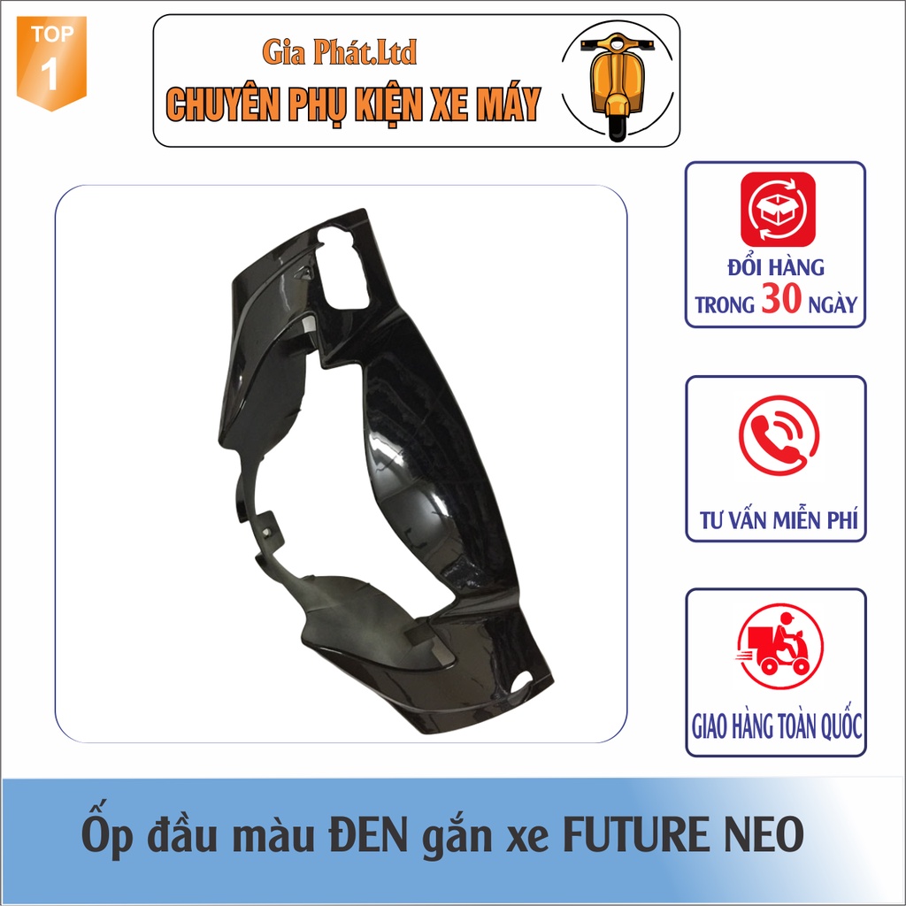 Bộ ốp đầu đèn xe FUTURE Neo màu ĐEN đầy đủ ốp đầu, gáy và pha đèn không kèm bóng