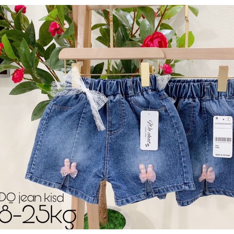 Quần Jean Đùi Bé Gái Dáng Xòe/ Quần Bò giả váy bé gái