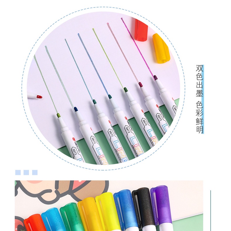 Bộ 8, 12 màu bút đánh dấu dạ quang cao cấp