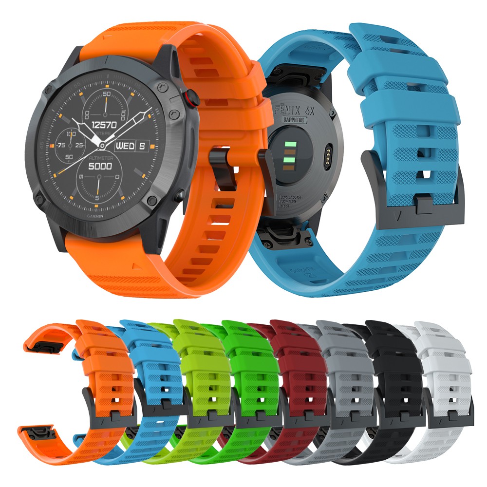 Dây đồng hồ đeo tay bằng silicon rộng 26mm đính sapphire cho Garmin Fenix 6X/Fenix 5X/5X Plus/Fenix3/3 HR/3