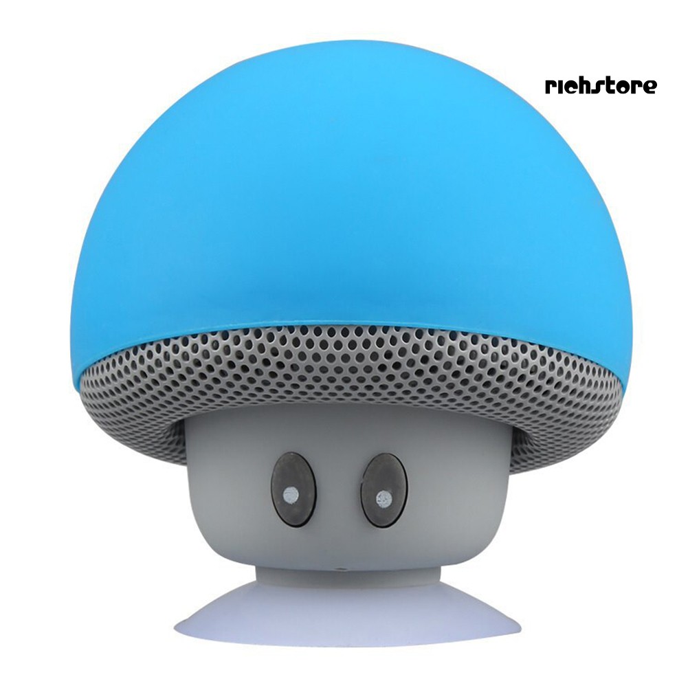 【Ready stock】 Portable Mini Cute Mushroom Waterproof Sucker Bluetooth Speaker Bass Sound Box