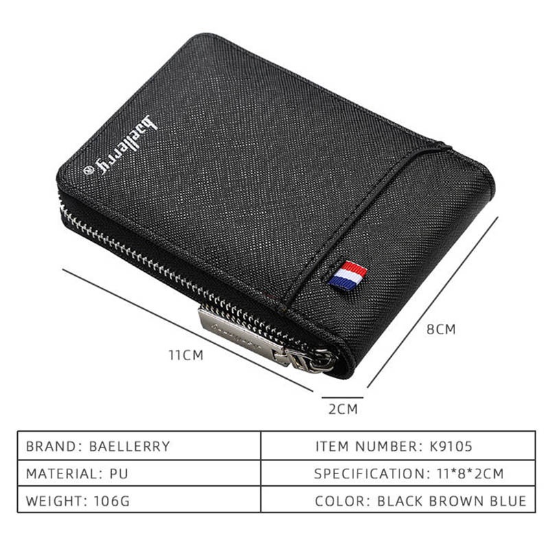 Ví đựng thẻ Baellerry với 18 ngăn có dây kéo cho nam