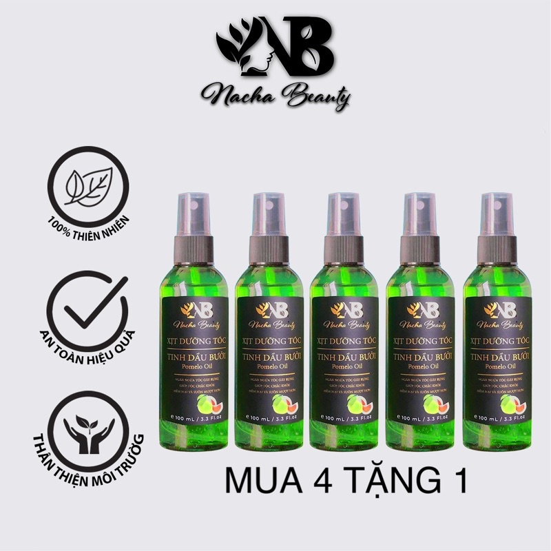 MUA 4 TẶNG 1 Dưỡng tóc tinh dầu vỏ bưởi Pomelo Nacha Beauty 100ml