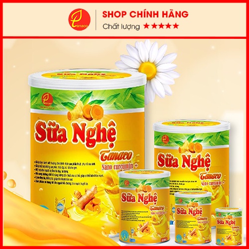 Combo 5 lon Sữa nghệ Tanaco Nanocurcumin hỗ trợ dạ dày, tá tràng, tăng cường sức đề kháng, giảm nám, tàn nhang