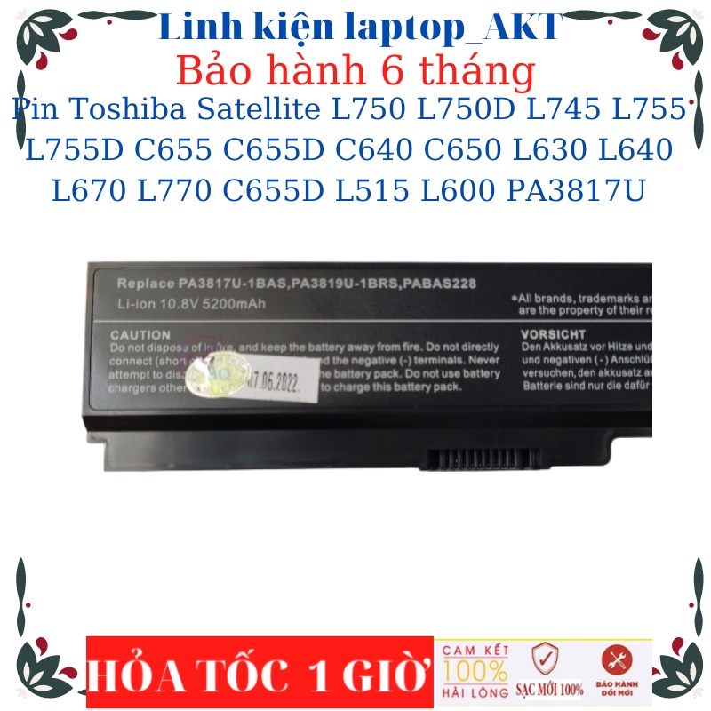 Pin Toshiba Satellite L645 L750 L750D L745 L755 L755D C655 C655D C640 C650 L630 L640 L670 L770 C655D L515 L600 PA3817U