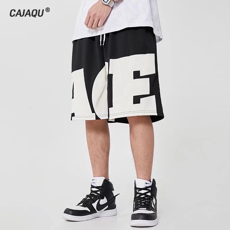 Quần Short Thể Thao Ống Rộng In Chữ Thời Trang Nhật Bản Cho Nam Cỡ M-3XL