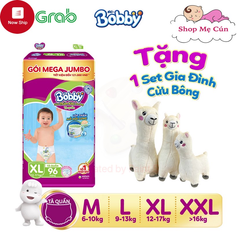 (CHỌN QUÀ) TÃ QUẦN BOBBY MEGA JUMBO MẪU MỚI M124, L108, XL96, XXL88 - HÀNG CHÍNH HÃNG