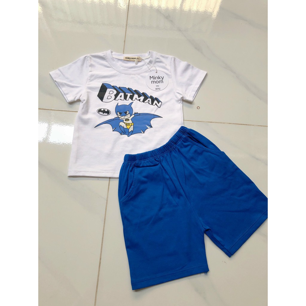 [HCM] Đồ bộ siêu nhân Bad man cho bé trai 5-18kg, vải Cotton 4 chiều chính phẩm thun Sài Gòn