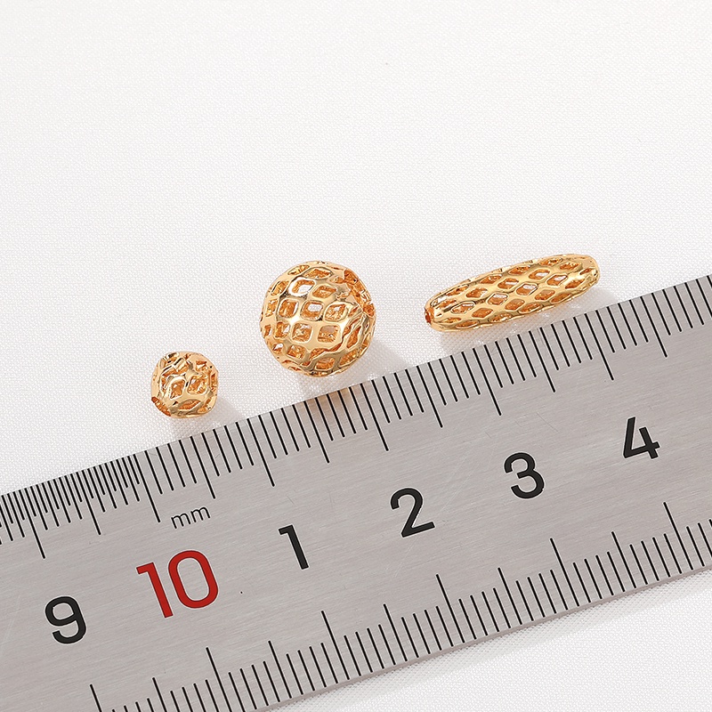 Hạt Xỏ Lỗ Bằng Đồng 18K Màu Vàng Kim Dùng Làm Trang Sức Thủ Công diy