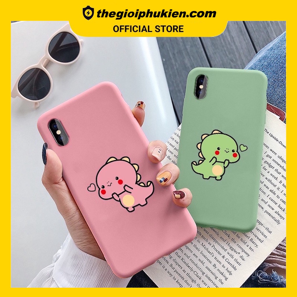 ỐP LƯNG KHỦNG LONG BÚNG TIM - ỐP IPHONE DẺO - a108
