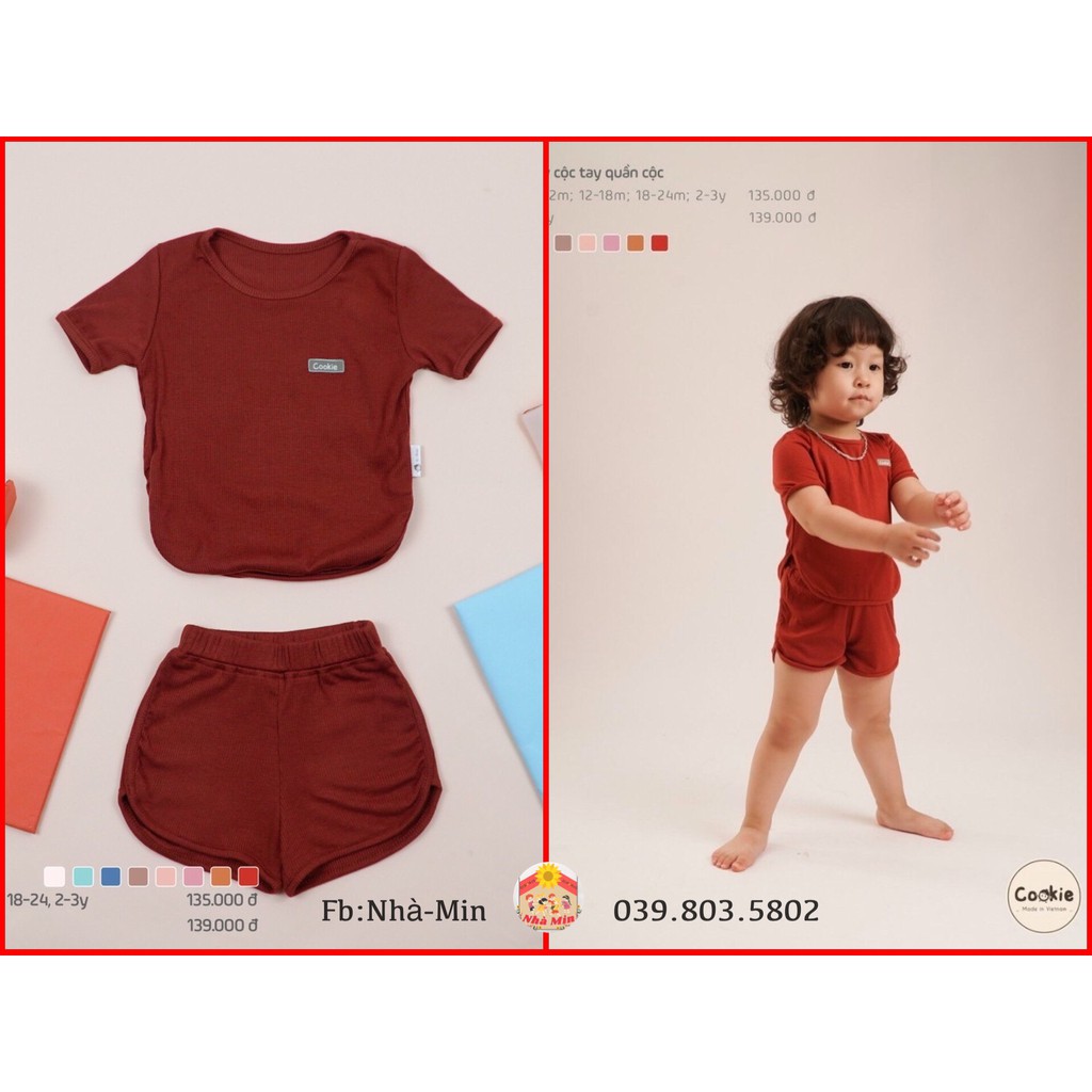 Bộ sporty cộc tay Cookie chất liệu: Air-cool Knitwear điều hòa nhiệt 4 mùa-HÀNG SALE | BigBuy360 - bigbuy360.vn