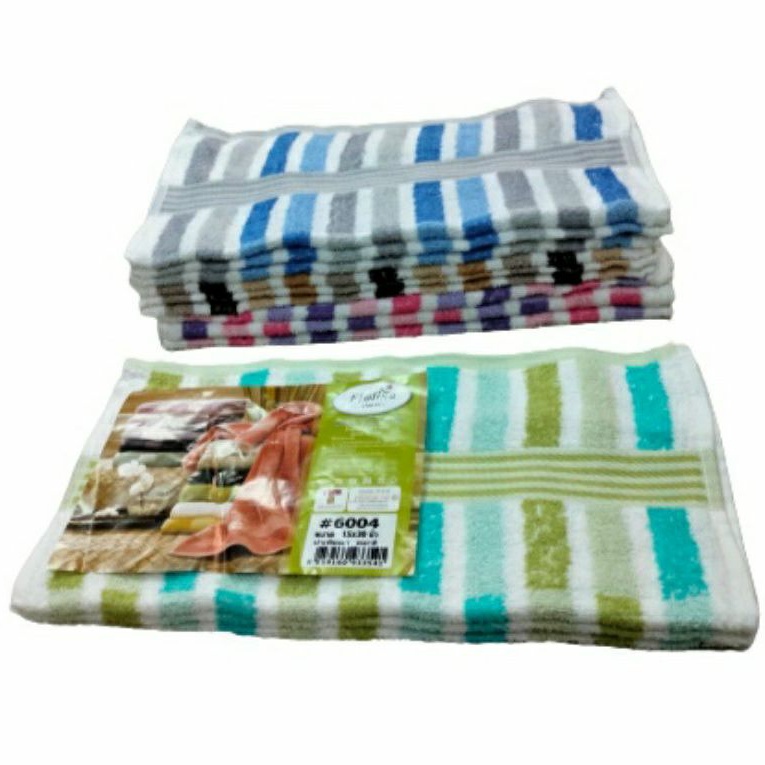 TRỌN BỘ 12 CHIẾC KHĂN TẮM FROLINA THÁI LAN 38x76(CM) STRIPE6004 - CHẤT LIỆU SỢI BÔNG TỰ NHIÊN CHẤT LƯỢNG CAO -MẪU HALIDO
