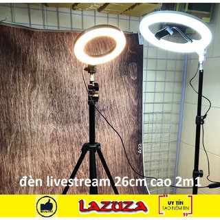 Bộ Đèn Led Livestream đèn live 26cm +chân để bàn +kẹp điện thoại