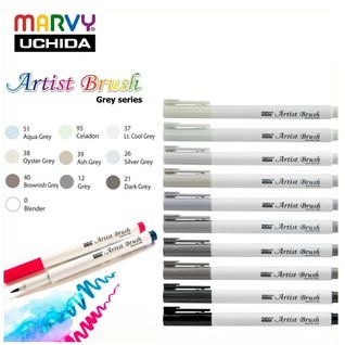 Marvy Artist Brush No.1100 (Bút Lông Màu Marvy Grey Series)