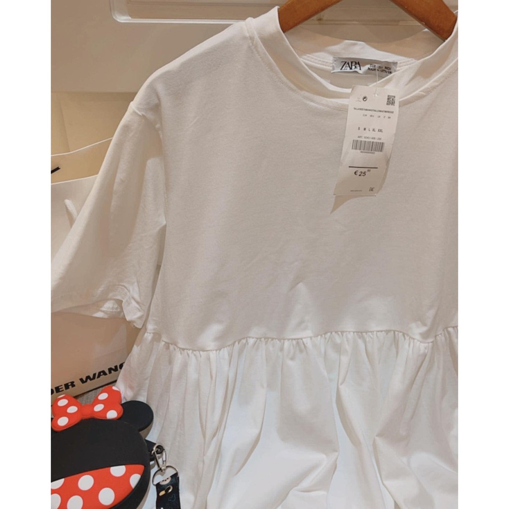 Áo Phông Nữ cổ tròn Dáng Baby Doll màu trắng chất Cotton 4 Chiều - XIAOMIMI 74835771379