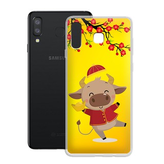 Ốp lưng Samsung Galaxy A8 star Happy New Year, tặng kèm bao lì xì - 01033 - Silicone Dẻo