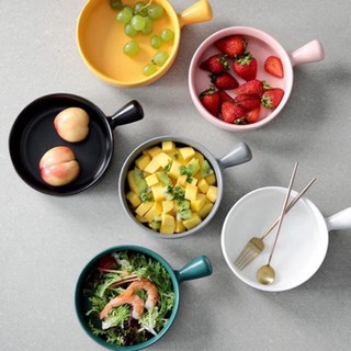 Thố sứ, bát sứ tráng men chịu nhiệt, có tay cầm tiền dụng