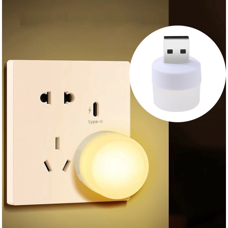 Set 1 / 4 Đèn Ngủ LED USB Mini Hình Mặt Cười Dễ Thương Bảo Vệ Mắt