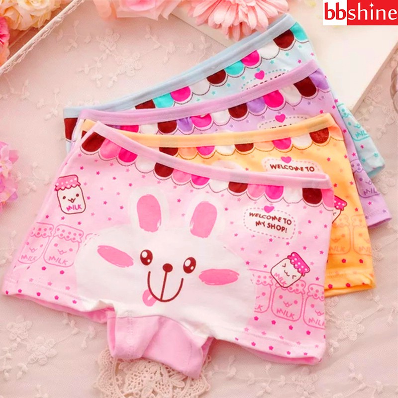 Quần chip đùi cotton, Quần chip đùi cho bé 2-10 tuổi hình thỏ nhiều màu sắc co giãn và thấm hút tốt BBShine – C001