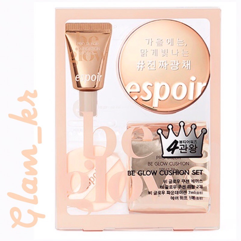 [Mã 159FMCGSALE giảm 8% đơn 500K] [Có sẵn] Set phấn nước espoir tailor be glow cushion SPF42 PA++