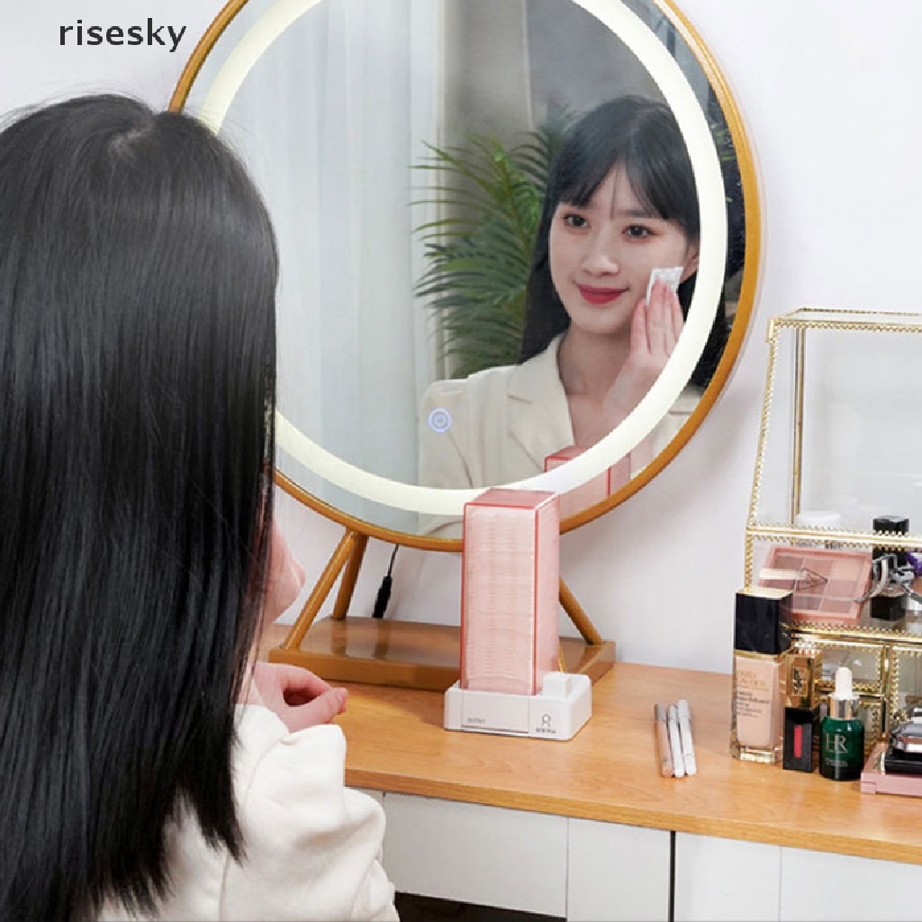 Hộp Đựng Bông Tẩy Trang Tự Động Chống Bụi ♨Trên đó