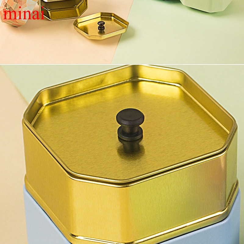 Hộp thiếc mini đựng trà/cà phê đa năng họa tiết chiếc lá độc đáo xinh xắn