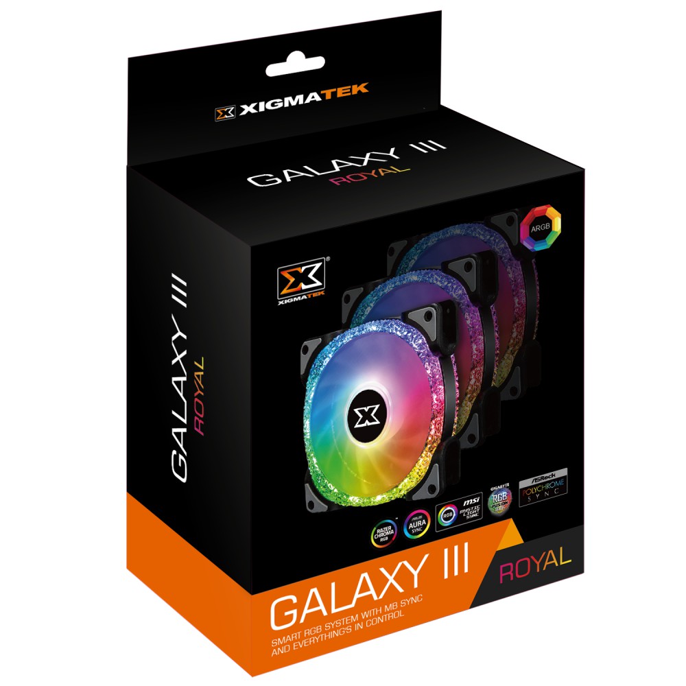 Bộ Quạt Tản Nhiệt XIGMATEK GALAXY III ROYAL - BR120 ARGB