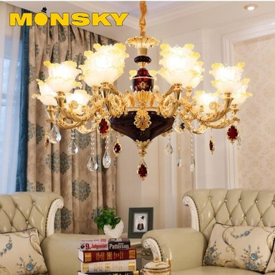 Đèn chùm MONSKY IRELIA trang trí nội thất phong cách Châu Âu hiện đại loại 15 tay - Tặng kèm bóng LED cao cấp