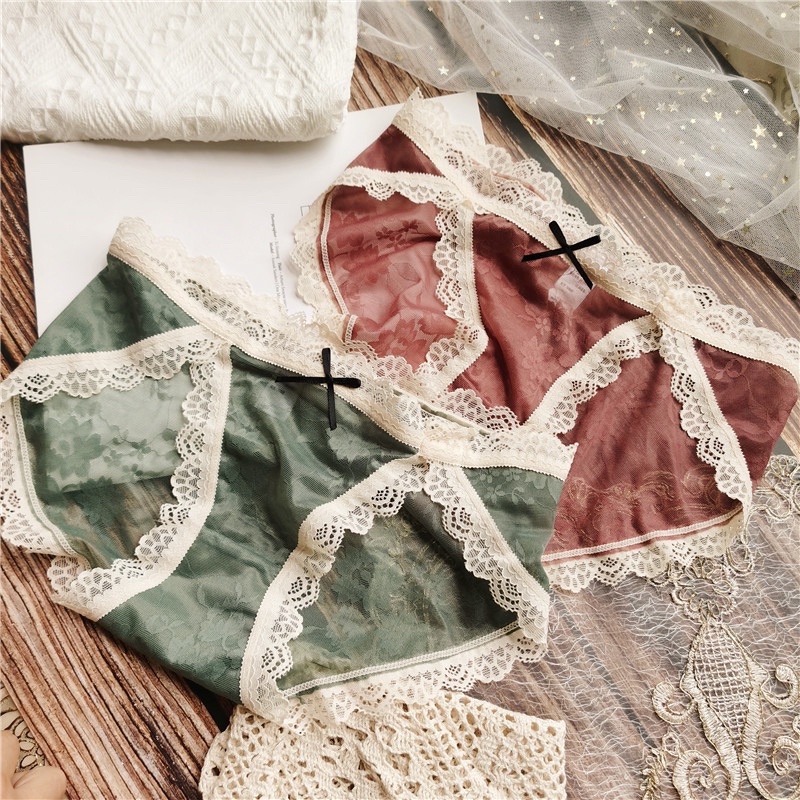 Quần Lót Nữ Ren Gấm Siêu Mềm Mượt Xuyên Thấu Gợi Cảm 9908