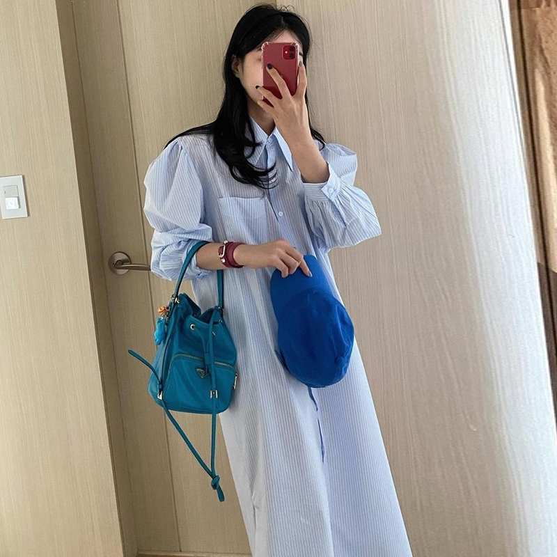 Áo Sơ Mi Dài Tay Dáng Rộng Xinh Xắn Theo Phong Cách Hàn Quốc