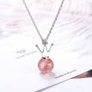 Vòng Cổ Dây Chuyền Nữ Mặt Hạt Hồng Vương Miện Xinh Đẹp Trẻ Trung Thời Trang Hàn Quốc DC10