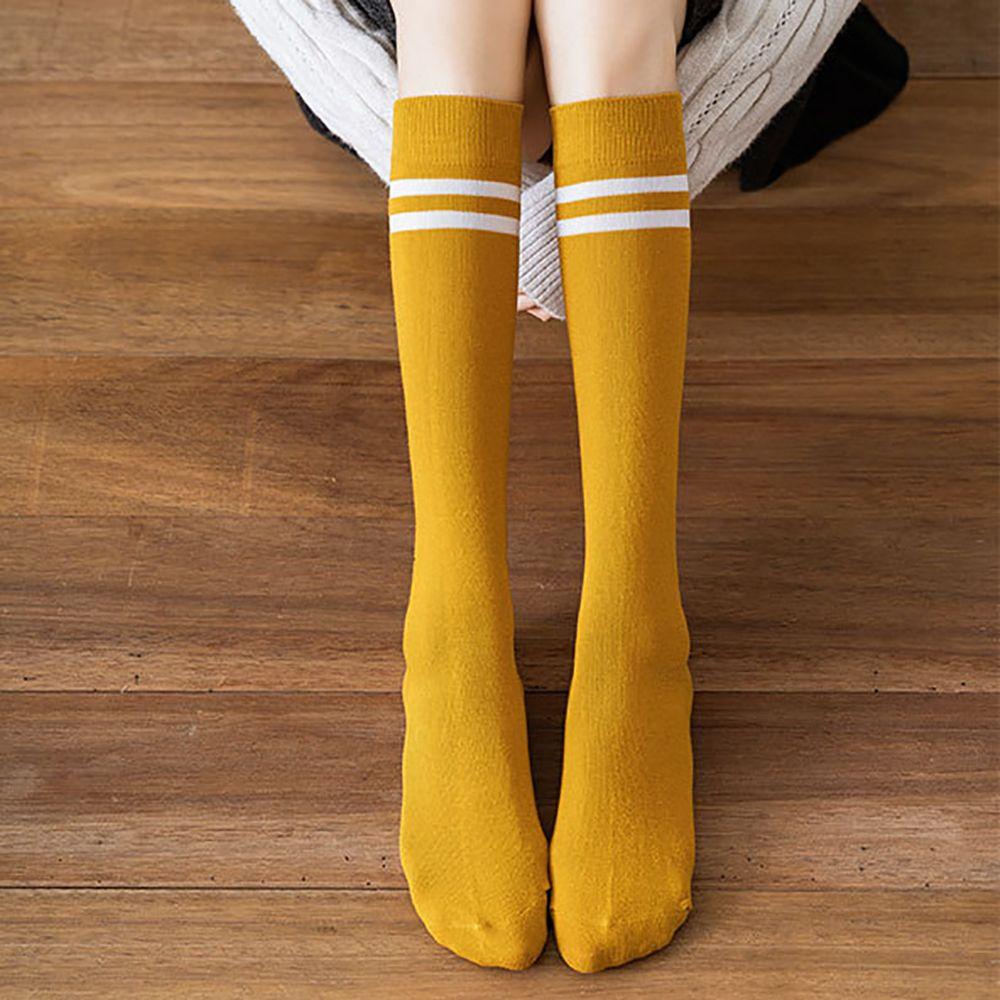 Vớ Cotton Dài Kẻ Sọc Co Giãn Độc Đáo Cho Nữ