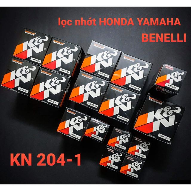 Lọc nhớt KN 204-1 xe PKL Yamaha - Honda chính hãng USA