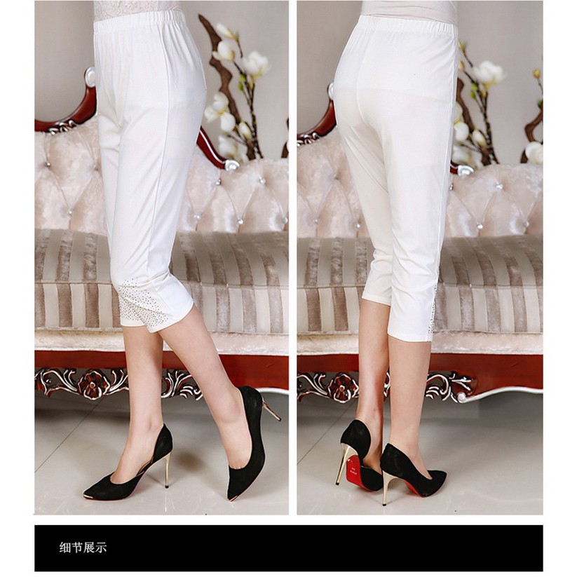 Quần legging ôm dáng đính cườm dáng lửng LG05