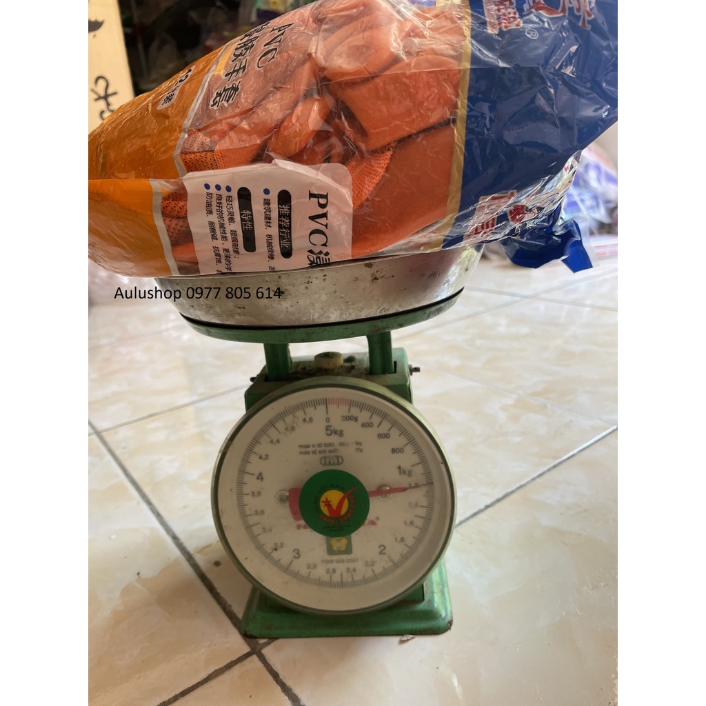 Bịch 12 đôi găng tay sơn da cam dày 1.2kg/bịch, găng tay phủ cao su màu da cam