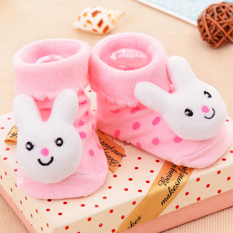 Tất Cotton Chống Trượt Hình Động Vật Hoạt Hình Cho Bé