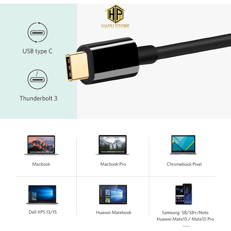 Cáp chuyển Type-C to HDMI và VGA Ugreen 50738 chính hãng - Hapustore