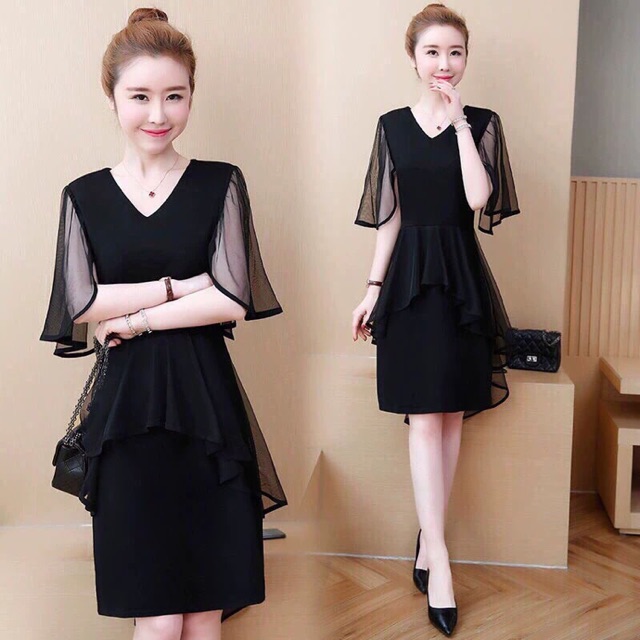 Đầm xoè phối lưới M/L/XL/2XL
