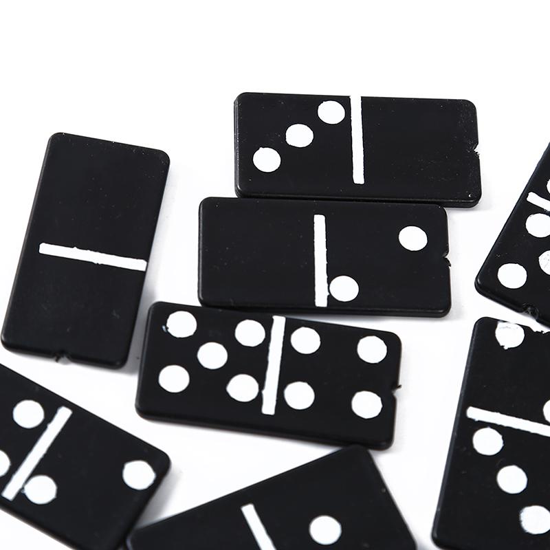 Domino Card Game Adult Interactive Board Game Black Set 28pcs Children Plastic