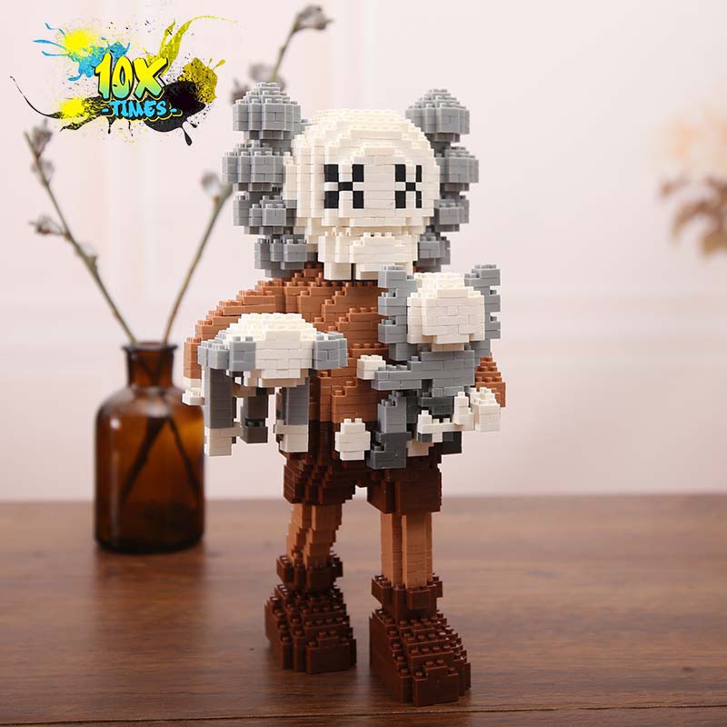 (cao 21cm) Đồ chơi lắp ráp 3d Kwas lớn ôm Kwas nhỏ 3 màu quà tặng bạn trai bạn gái đồ decor